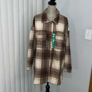 Banana Republic Womens
Shirt Jacket Brown Plaid
Shacket Oversized XL & Large